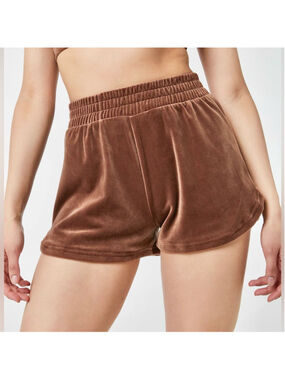 Rose + Vine Brown Velvet High Waist Shorts Size M (fits small)